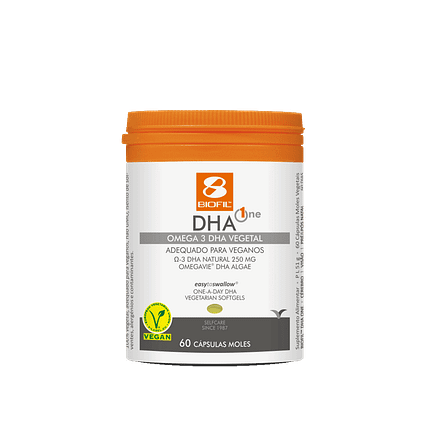 DHA One, suplemento alimentar sem glúten, sem lactose, vegan