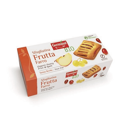 Folhado com recheio de Maçã e Passas, com ingredientes biológicos, sem lactose, vegan