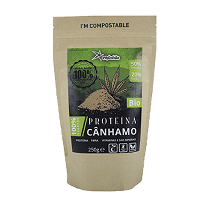 Proteína de Cânhamo Bio, sem glúten, vegan