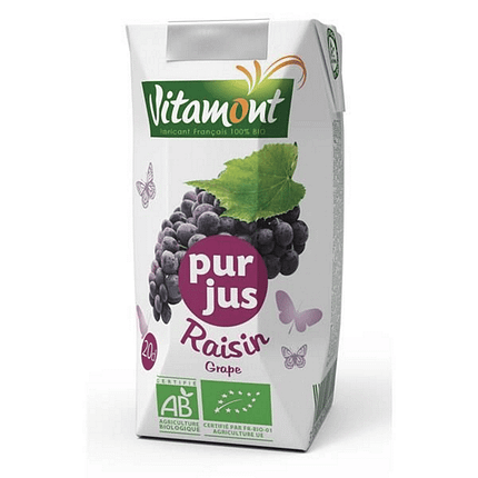 Sumo de Uva Preta, com ingredientes biológicos