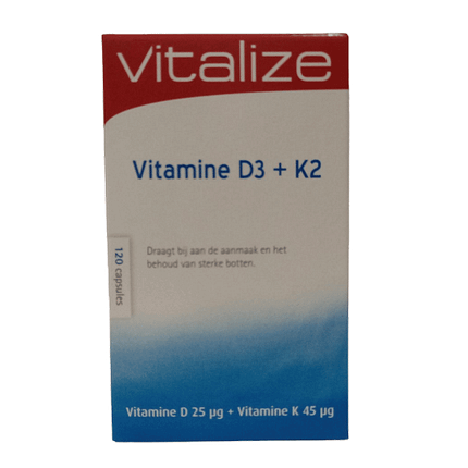 Vitamina D3 + K2, suplemento alimentar sem açúcar, sem glúten, sem lactose, sem soja