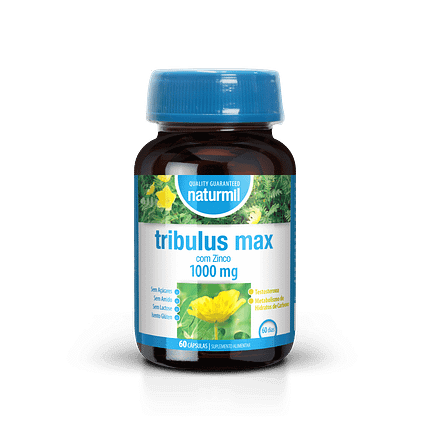 Tribulus Max com Zinco, suplemento alimentar sem açúcar, sem glúten e sem lactose