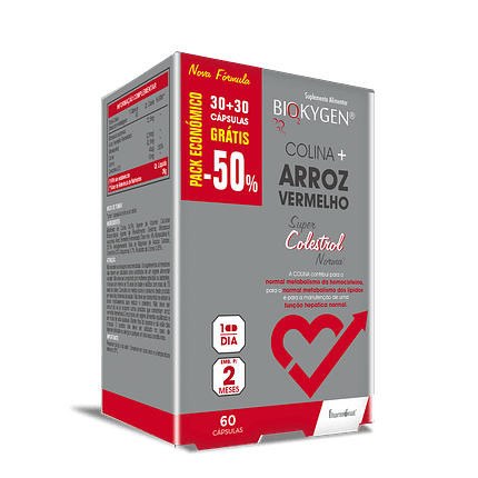 Colina + Arroz Vermelho, suplemento alimentar