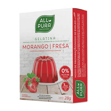 Gelatina Morango, sem açúcar