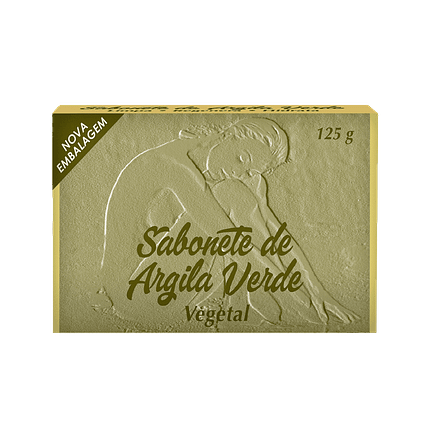 Sabonete de Argila Verde Vegetal, cuida da pele sensível e delicada