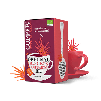 Chá Rooibos, para infusão, com ingredientes biológicos