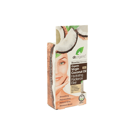 Elixir Facial Hidratante Óleo de Coco, com ingredientes biológicos, cosmética vegan e vegetariana