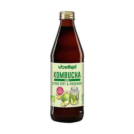 Kombucha Lima e Gengibre, ingredientes biológicos, alimentação vegan