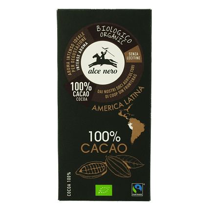 Chocolate 100% Cacau, com ingredientes biológicos, sem glúten