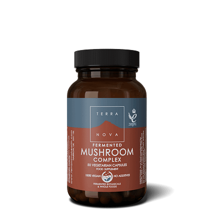 Fermented Mushroom Complex, sem glúten, adequado a vegans e vegetarianos