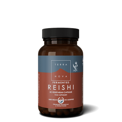 Fermented Reishi, suplemento alimentar sem glúten, adequado a vegans e vegetarianos