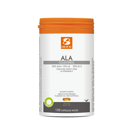ALA, suplemento alimentar sem açúcar, sem glúten, sem lactose, sem sal