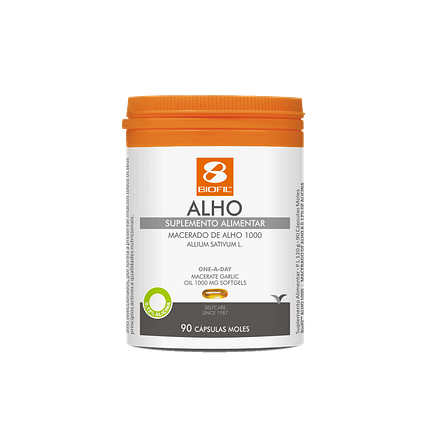 Alho 1000, suplemento alimentar sem açúcar, sem glúten, sem lactose, sem sal