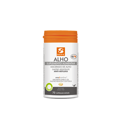 Alho GR, suplemento alimentar sem açúcar, sem glúten e sem lactose