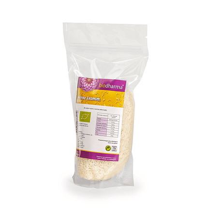 Arroz Jasmim, biológico, sem glúten, sem lactose, sem soja, vegan, vegetariano