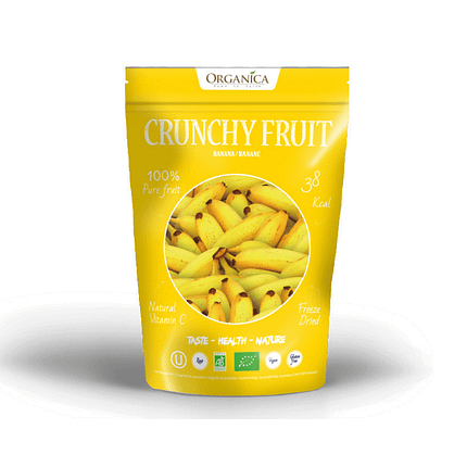 Banana Liofilizada, biológica, sem glúten, vegan