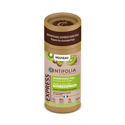 Champô Seco em Pó Kiwi, com ingredientes biológicos, cosmética vegan