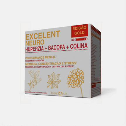 Excelent Neuro + Huperzia + Bacopa + Colina, suplemento alimentar para o funcionamento mental geral