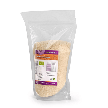 Farinha de Amêndoa, biológica, sem glúten, sem lactose, sem soja, vegan e vegetariano