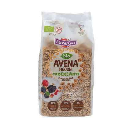 Flocos de Aveia Crocantes, com ingredientes biológicos, sem glúten, adequado para vegans