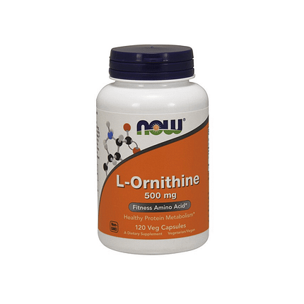 L-Ornithine 500mg, suplemento alimentar sem glúten, vegan e vegetariano