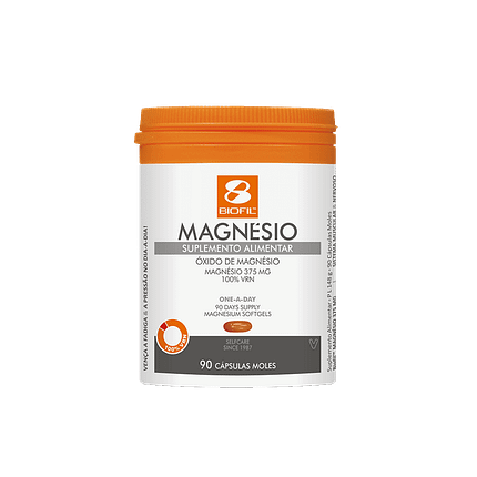 Magnésio 375, suplemento alimentar sem açúcar, sem glúten e sem lactose