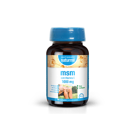MSM com Vitamina C Suplemento Alimentar Naturmil Cartilagens e Ossos
