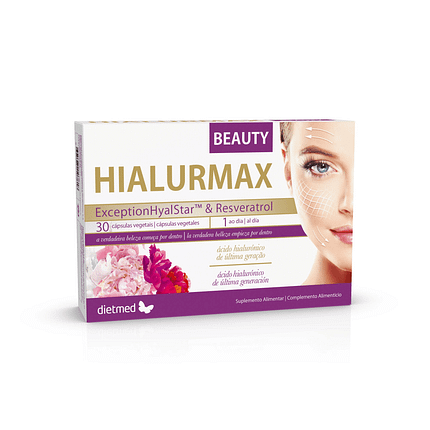 Hialurmax, suplemento alimentar sem açúcar, sem glúten e sem lactose