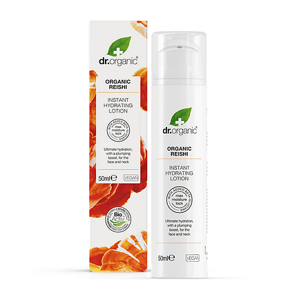 Loção Hidratante Rosto Cogumelo Reishi, com ingredientes biológicos, cosmética vegan
