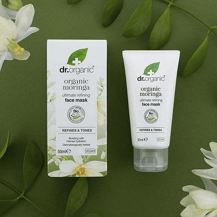 Máscara Facial Moringa, com ingredientes biológicos, cosmética vegan