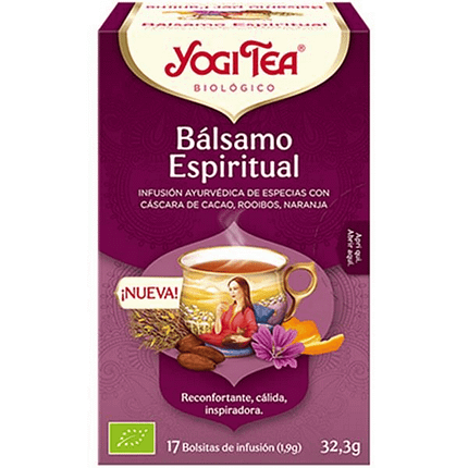 Infusão Bálsamo Espiritual, com ingredientes biológicos, sem glúten e adequado a vegans