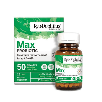 Kyo-Dophilus Max Probiotic, suplemento alimentar sem glúten, adequado a vegans