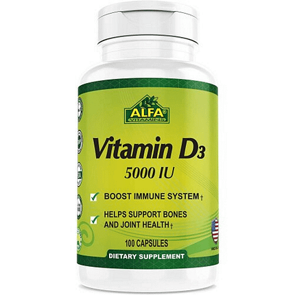 Vitamin D3 5000 IU, suplemento alimentar sem glúten
