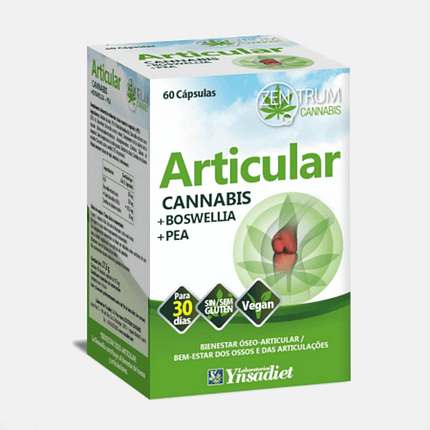 Articular - Cannabis + Boswelia + Pea, suplemento alimentar sem glúten e adequado a vegans