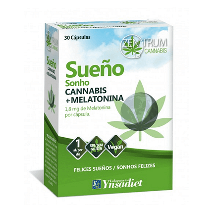Sonho - Cannabis + Melatonina, suplemento alimentar sem glúten e adequado a vegans