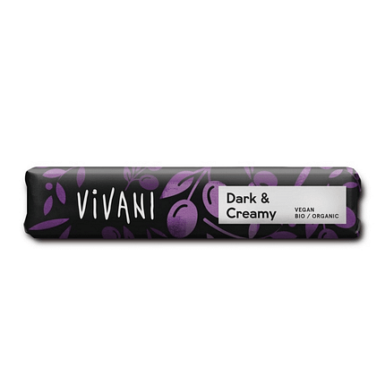 Barrita Dark and Creamy de Chocolate Negro com Azeite, com ingredientes biológicos, para vegans