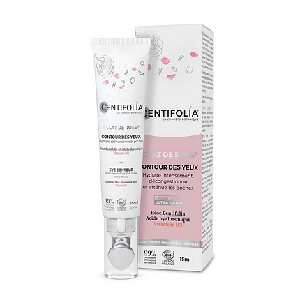 Contorno de Olhos Éclat de Rose com ingredientes biológicos