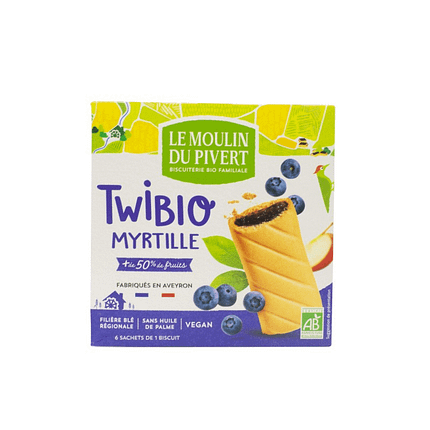 Delícia de Mirtilos Twibio com ingredientes de origem biológica e adequado a vegans