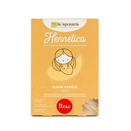 Hennetica Tinta Vegetal para Cabelo Devi - Cor Areia, com ingredientes biológicos, para vegans