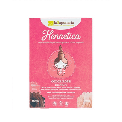 Hennetica Tinta Vegetal para Cabelo Shakti - Cor Rosa, com ingredientes biológicos, para vegans