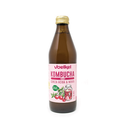 Kombucha Cereja e Menta, com ingredientes de origem biológica