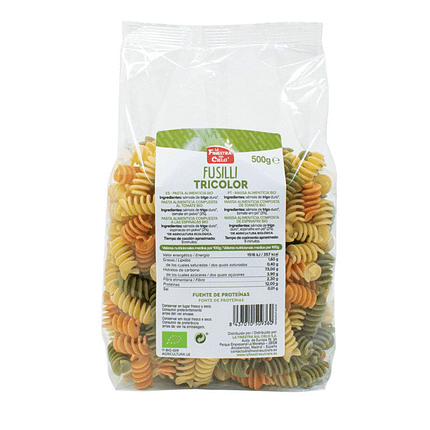 Fusilli Tricolor ingredientes de origem biológica