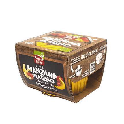 Puré de Maçã e Banana de origem biológica