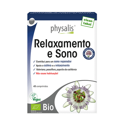 Relaxamento e Sono, com ingredientes biológicos, vegan