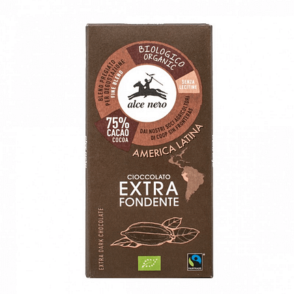 Chocolate Negro 75% Cacau, com ingredientes biológicos