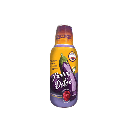 Beringela Detox suplemento alimentar desintoxicante e depurativo sabor a framboesa