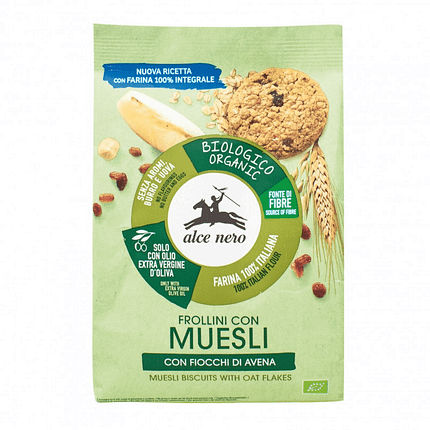 Bolachas com Muesli com ingredientes biológicos, com pepitas de chocolate