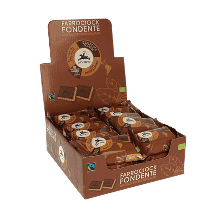 Bolachas de Espelta Cobertas de Chocolate Negro, com ingredientes de agricultura biológica