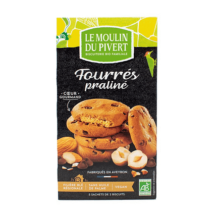 Bolachas Recheadas com Pralinés, feitos com ingredientes orgânicos, ideal para vegans