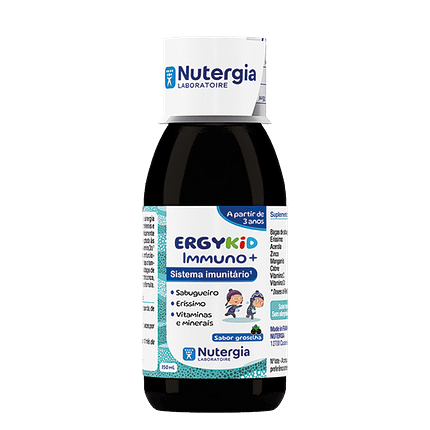 ErgyKid Immuno+, suplemento alimentar adaptado para crianças, para o sistema imunitário